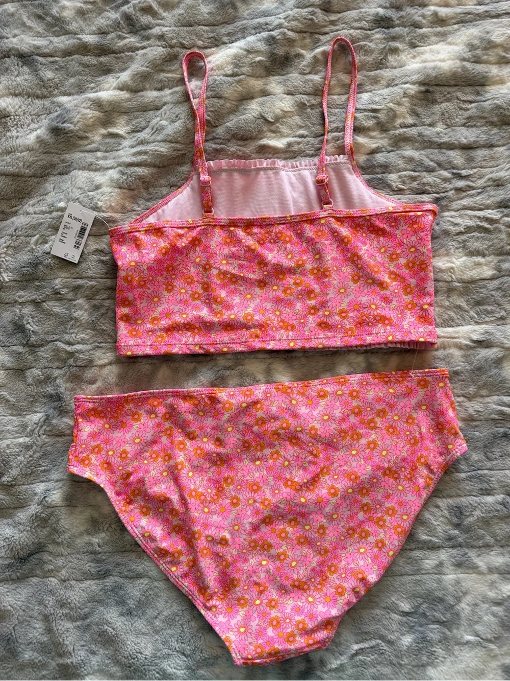 Sugar & Jade Pink Floral Girls' Two-Piece Swim Set XXL 20/22